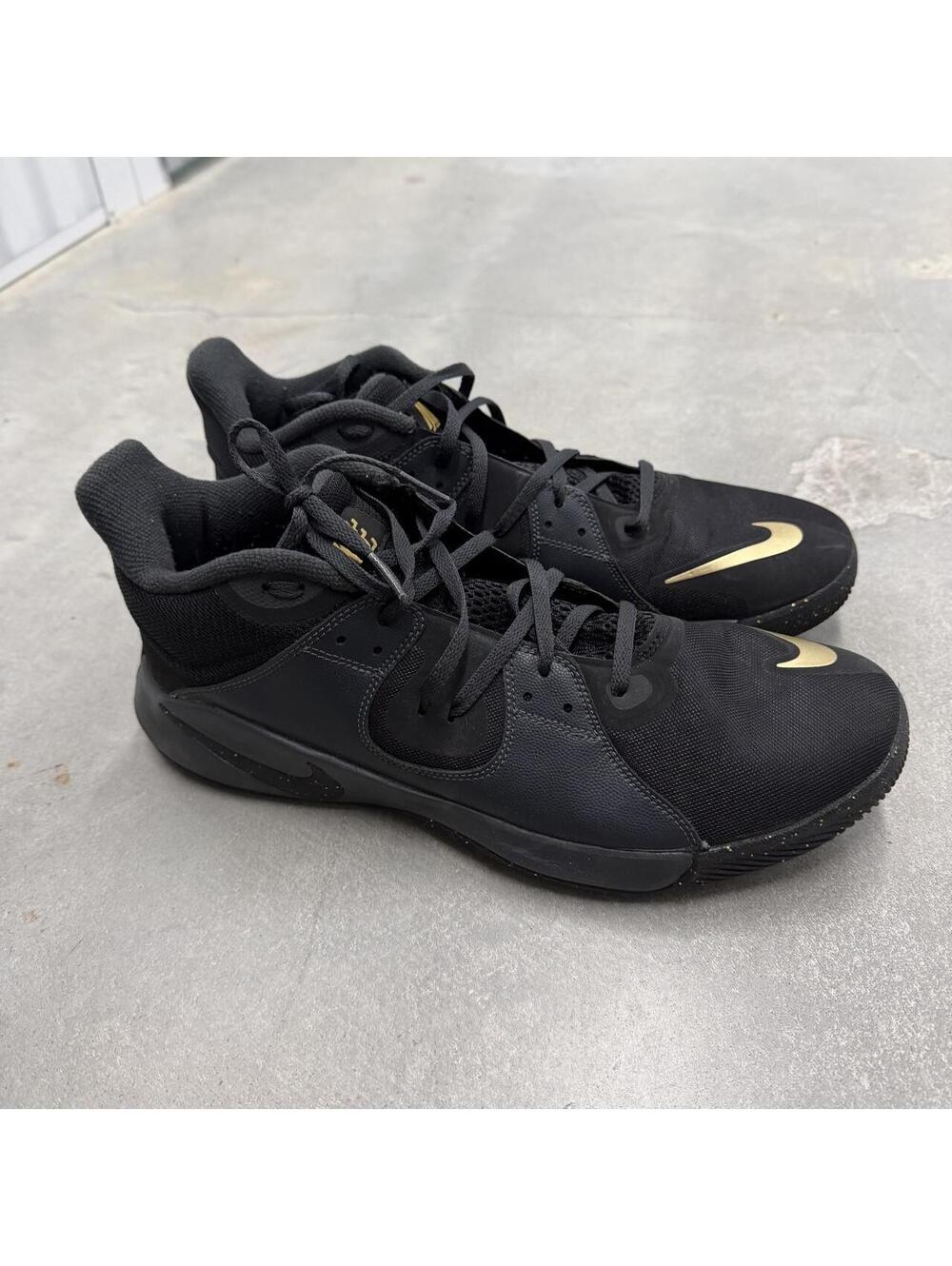 Nike Fly.By Mid Men’s Size 12 Black Gold Basketball Shoes Sneakers CD0189
